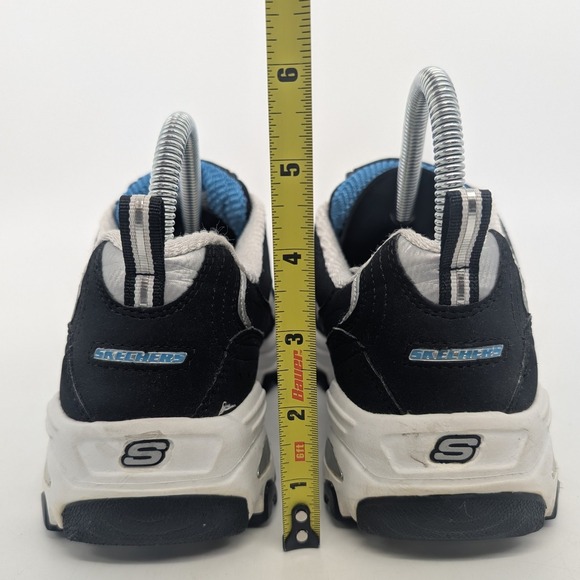 Skechers Sport Shoes Women Size 8 Black Blue Silver D'Lites Chunky Sneakers - Picture 9 of 14